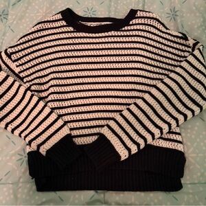 Aeropostale black and white striped sweater (size m)